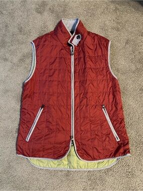 Waterville Theo Quilted Vest Luxury Brick Red Mens 50